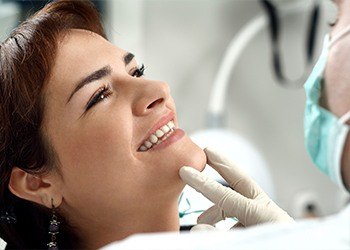 Woman during dental exam