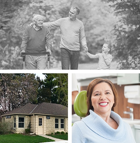 Collage of dental office photos